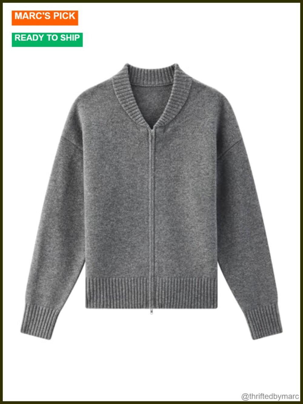 Merino Wool Zip Cardigan Baseball Collar Sweater Jacket Women